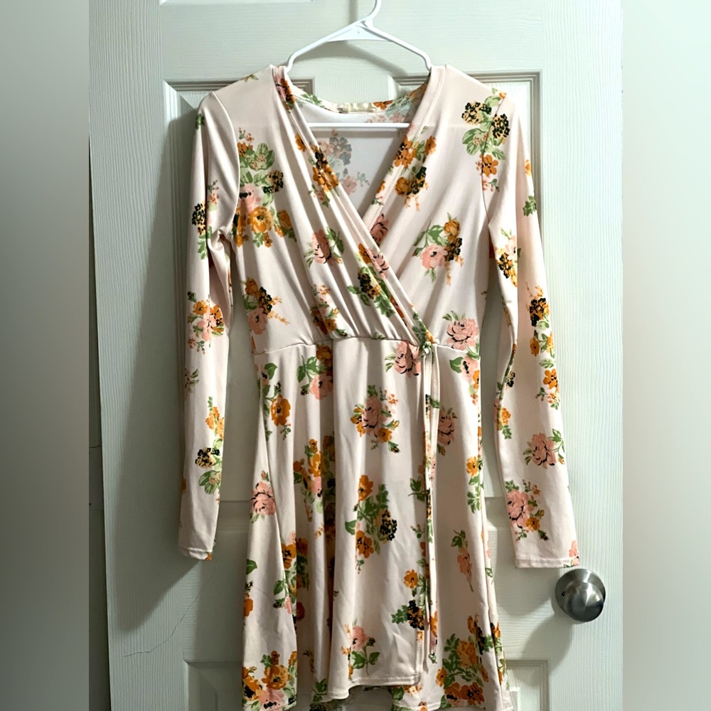 Floral Pink Wrap Dress